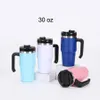 Stainless Steel 20 30 40 OZ Tumblers With Handle and Straw Car Cups Portable Travel Water Bottles Vacuum Cup Coffee Mug