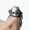 Cluster-Ringe BEM HI BEN Herren Damen Kröten-Frosch-Ring 925 Sterling Silber Original Design Handgefertigt Dark Punk Biker Maßgeschneidert