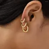 Pendientes de aro, pendientes redondos retorcidos minimalistas de Color dorado para mujer, joyería Huggies de círculo geométrico a la moda