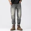 Men's Pants Spring and summer large size men's retro jeans loose small feet ninepoint pants 230324