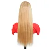Ombre miodowa Blondynka Bronka ludzka peruka włosów 13x4 HD Przezroczysta koronkowa peruka czołowa dla kobiet Indian Remy Hair 4x4 Zamknięcie Peruka wstępnie ścięta z włosami dla niemowląt