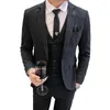 Męskie garnitury 2023 Spring Fashion klasyczny pasiaste Slim Suit British Business Formal for Men Simple Groom Takim Elbise trzyczęściowe zestawy