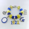 Bracelets de charme requintado grego sigma gamma rho rho sorority letra de esmalte 1922 Big Hole Burads Jóias de pulseira femininas