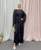 Ubranie etniczne 2 -częściowe dopasowanie zestawów muzułmańskiej sukienka hidżab eid satynowa abayas dla kobiet Dubai Open Abaya Turkey Sukienki Afrykańskie islam 230324