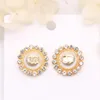 23ss 20style Mixed Brand Designer Double Letter Stud 18K Gold Plated 925 Silver Circle Geometry Women Crystal Rhinestone Earring Wedding Party Jewerlry
