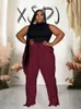 Pantalon grande taille pour femmes, tenue pour femmes, ensemble assorti avec pompon et haut, ensemble deux pièces pour vacances, costumes à la mode, été 2023, 230324