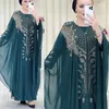 Etnik Kıyafet Müslüman Kaftan Abaya Dres Dubai Türk Şifon Partisi Elbiseler Zarif Akşam Elbisesi Afrika Boubou 2 Parça Kıyafet Açık Robe 230324