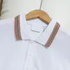 Polo clásico de estilo caballero para hombre, camisa polo cómoda y transpirable de algodón de tamaño europeo, polo de diseñador de marca de lujo