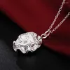 Chaînes 925 Sterling Silver Rose 18 pouces Collier Pendentif Dames Mode Bijoux Cadeau de mariage