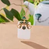 Chaînes Inspiré Conception Naturel Hetian Blanc Jade Collier Rétro Émail Pendentif Lumière De Luxe Style Chinois Bijoux Hanfu Accessoires