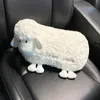 2024 Oreiller de cou de siège intérieur de voiture de dessin animé mignon, joli petit mouton, support d'appui-tête, protections d'épaule universelles en peluche pour femmes