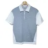 Polos mężczyzn 2023 Summer kontrastowy szwy Polo koszulki Mężczyzn LUSKIE RĘKOWE ROKALNE Casual T-shirts Społeczne odzież uliczna