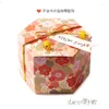 Gift Wrap 50/100pcs Valentine's Day Cherry Blossom Sakura Hexagon Chocolate Candy Box Cake Baking Decoration