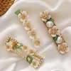 Moda fiori e foglie forcine per le donne ragazze imitazione perle barrette ornamenti frangia laterale clip copricapo regali