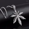Подвесные ожерелья Большое листовое ожерелье в свободной цепи из нержавеющей стали