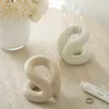 Ganci Portaspazzolini in ceramica Portaoggetti creativo Corda Nodo Porta pennelli per trucco Penna cosmetica Organizzatore decorativo Decorazioni per la casa Ornamento