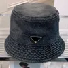 Womens Designer Denim Bucket Hats Fashion Luxury Men Tie-dyed Triangle P Hat Summer Breathable Casquette Ball Cap Bonnet Beanies 2303234BF