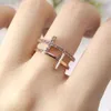 Anéis de banda personalidade cruz anéis finos para mulheres moda coreana micro pave cristal cz polegar anel jóias acessórios de casamento presente