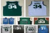 Uomo 34 Paul Pierce Jerseys bianco verde Indiana State Sycamores 33 Larry Bird Jersey 20 Ray Allen 5 Kevin Garnett 100 Stitched4161756