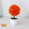 Decorative Flowers Artificial Grass Ball Small Tree Plants Bonsai Christmas Home Garden Living Room Decoration Fake DIY Flower Arrangement