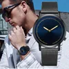Zegarek na ręce marki LVPAI Business Busines Mężczyzna zegarek modny 2023 luksusowy czarny niebieski kwarc ze stali nierdzewnej