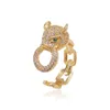 Anel de dedo do leopardo aaaaa zircon 925 Sterling Silver noivado de prata anéis de casamento para mulheres jóias de festa de aniversário de noiva