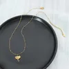 Hanger kettingen vintage titanium staal gepersonaliseerde olifanten ketting voor vrouwen hoogwaardige 18k goud vergulde Thaise stijl sieraden