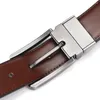 Cinture Cintura per uomo TOMYE PD22S001 Doppio lato di alta qualità Uso Cintura in pelle di vitello marrone nero con fibbia ad ardiglione Cinturino casual da lavoro