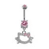 Anéis de nariz Studs 1 Pcs Romântico Rosa Barriga Piercing Fivela Umbilical Prego Cabeça de Gato Libélula Pistola Borboleta Botão Jóias 230325