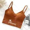 Canotte da donna Reggiseno posteriore a forma di U Top a tubo da donna Crop Princess Letters Stampa Lingerie sexy Sport Fashion Street