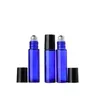 Cosmetic Packaging Colorful Glass Roll On Bottles 10ml with Metal Ball For Make Up