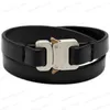 Bracelet 1017Alyxx9Sm double layered leather for men and women lovers functional tactical buckle necklace collar T230325
