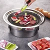 BBQ Grills BBQ Charcoal Grill Portable Household Korean Grill Round Carbon Barbecue Grill Camping Grill Stove for Outdoor Indoor WXV Sale 230324