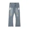 Pantaloni taglie forti da uomo Jeans versatili con stampa di lettere Pantaloni casual da uomo da donna High Street j49f88