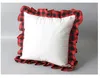 Sublimation Blank Pillow Case Red Lattice DIY Heat Transfer Printing Cushion Cover Throw Sofa Pillowcover Home Decor RRA
