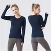 2.0 Fitness Damen Yoga Langarm Crop Top Nahtlose Yoga Shirts Workout Sport T-Shirt Weibliche Sportbekleidung