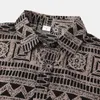 Men's Casual Shirts Plus Size Loose Summer Short Sleeve Shirt Vintage Geometric Hawaiian Beach Male Blouse For Men 230325