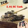 ElectricRC CAR RC Танк военная война битва Соединенные Штаты M1 Leopard 2 Дистанционное управление Электронная игрушечная тактическая модель подарки для мальчиков 230325