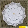 Parasol en dentelle parapluie de mariage élégant coton broderie ivoire Battenburg