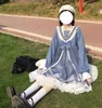Casual jurken Japanse meisjes zoete lolita ruches jurk Harajuku Kawaii Sailor kraag JK boog preppy stijl lange mouw