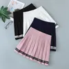 Gonne a vita alta elastico rosa fata grunge nero mini pieghettato moda donna abiti estivi scuola ragazza uniforme 230325