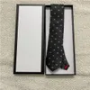 Luxury New Designer Men's Letter 100% Tie Silk Necktie black blue Aldult Jacquard Party Wedding Business Woven Fashion Design Hawaii Neck Ties With box 1142