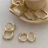 Orecchini a cerchio Minar Bling CZ Stone Grande dichiarazione per le donne Delicati gioielli minimalisti geometrici in metallo color oro