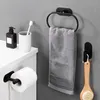 Porte-rouleau de papier toilette adhésif en acier inoxydable organisateur support de rangement mural cuisine salle de bain pas de perceuse distributeur de serviettes en tissu