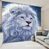 Zasłony zasłony 2023 Lion drukujący luksusowe zasłony okienne zaciemniające 3D do pomieszczenia na mieszkanie el cortinas para sala