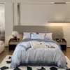 Sängkläder sätter naturen Eucalyptus lyocell Touch Cooling Silkesly Soft Däcke Cover Set 27Color Design Vibrant 4st Bed Sheet Pillow Case
