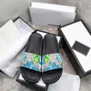 Designers Slippers Men Women Floral Slides lady Flats heel Platform Brocade Gear Sole Sandals Rubber Mule Flip Flops Beach Causal Shoes Summer sliders size 35 45