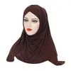 Einfarbiger Baumwollschal Hijab für muslimische Frauen Stretch Jersey Kopftuch Kopfwickel Schals Turban Kopfbedeckung Kopfschmuck für Damen