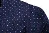 メンズカジュアルシャツM-5XL夏の半袖のためのドットプリントビジネスレギュラー大規模フォーマル衣料品メンズオフィスボタンアップブラウス230325