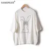 Camiseta feminina casual camiseta de tamanho grande verão moda ar algodão desenho animado figura alta broca 4 cores opcionais top y2k roupas 4xl 230324